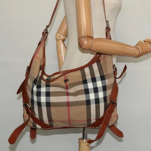 BURBERRY Shoulder Bag Canvas Brown Auth BA1646 - Picture 3 of 16